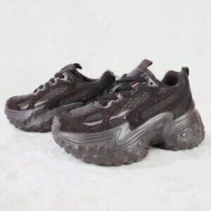 Cush Sparkle Sport Rhinestone Comfy Platform Light Weight Sneakers Brown Mocha D